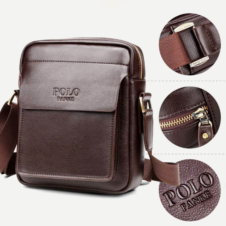 Herren Leder Umhängetasche Crossbody Bag Kleine Messenger Bag für die Arbeit Business