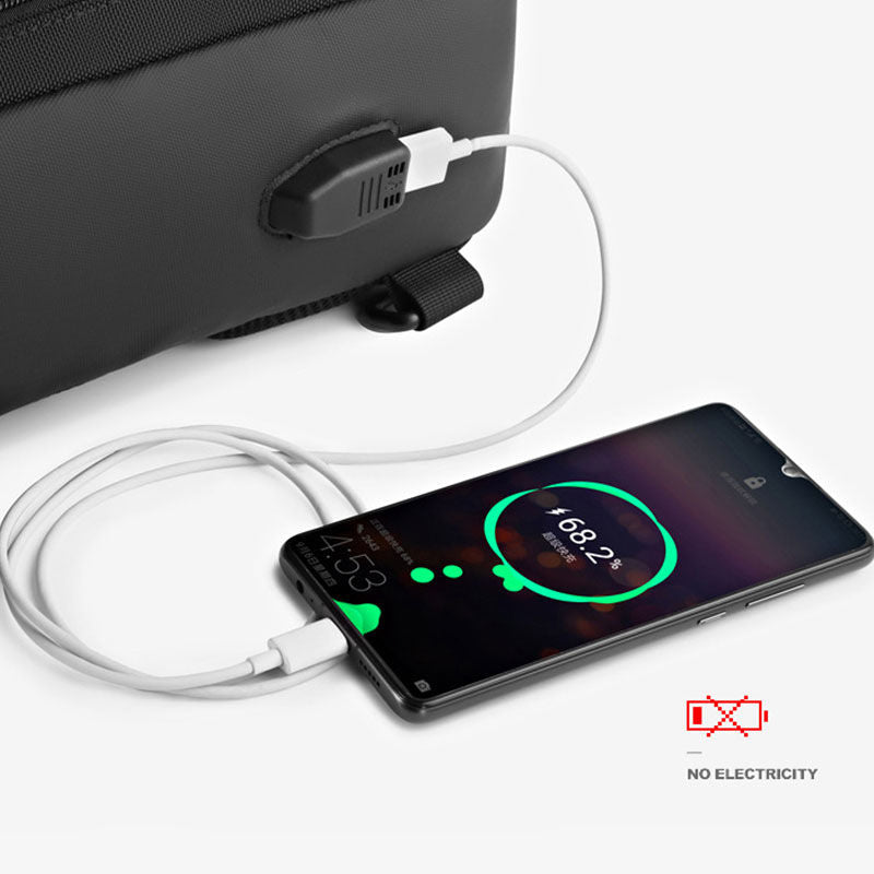 Wasserabweisende Schultertasche mit USB-Ladeanschluss