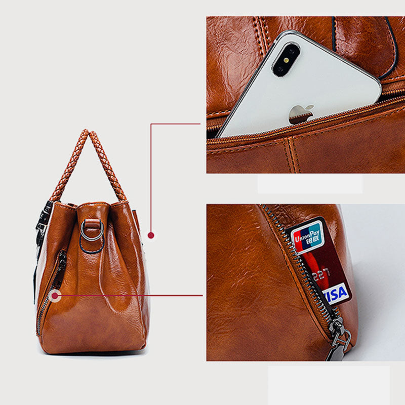 Klassische Retro-Handtasche mit mehreren Taschen 