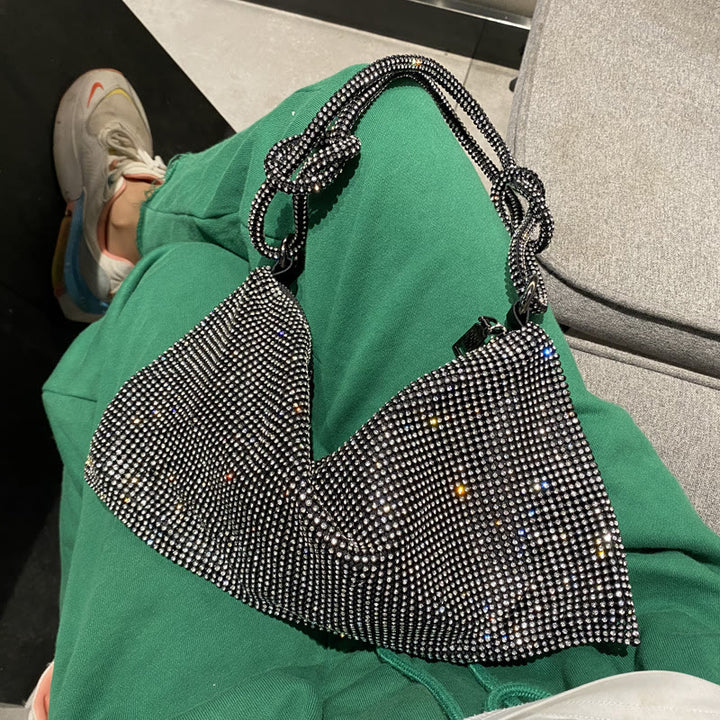 Umhängetasche für Damen mit funkelnden Diamanten, mehrere Farben, Handtasche