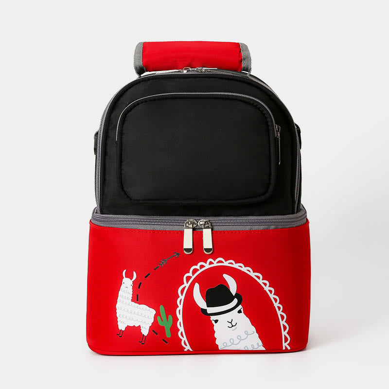 Mamatasche für Frauen Cartoon Multifunktionaler Outdoor-Rucksack mit zweilagigem Design