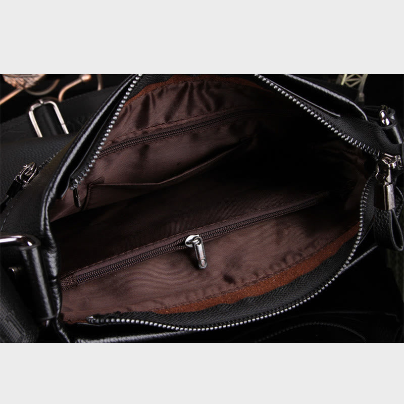 Business-Umhängetasche für Herren, einfache vertikale Tasche aus weichem Leder