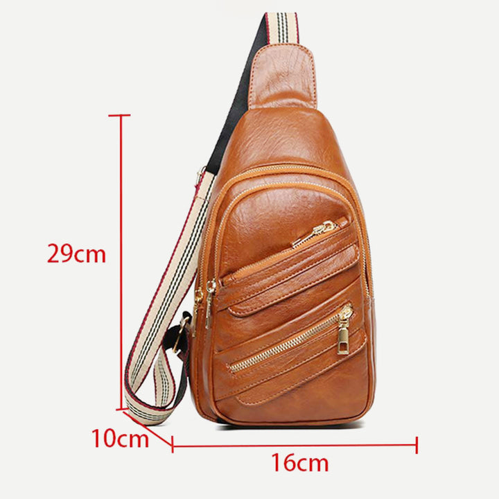 Sling Crossbody Rucksack Weiche Leder Schultertasche mit verstellbarem Riemen