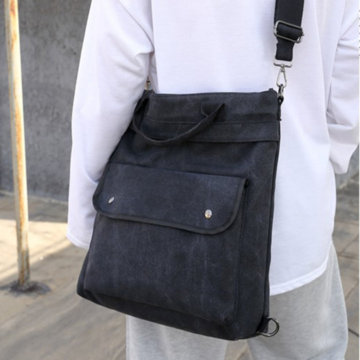 Multifunktionale Canvas-Handtasche mit großem Fassungsvermögen, Rucksack für Damen und Herren, Umhängetasche