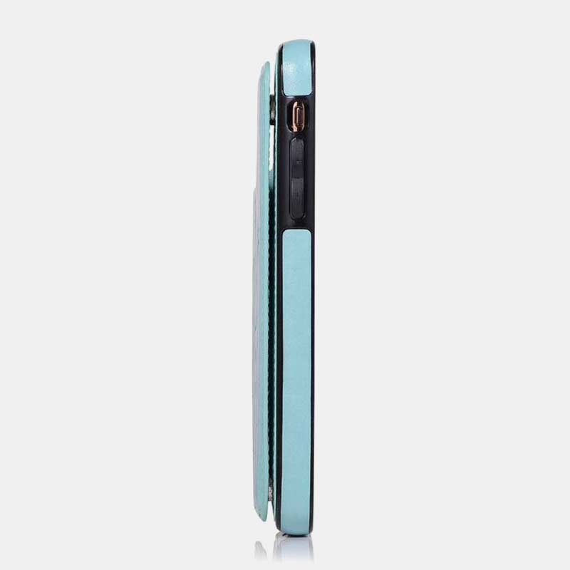 Handyhülle mit Ständer für iPhone mit Kartenhalter, doppelter Magnetverschluss