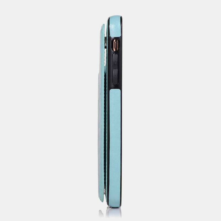 Handyhülle mit Ständer für iPhone mit Kartenhalter, doppelter Magnetverschluss