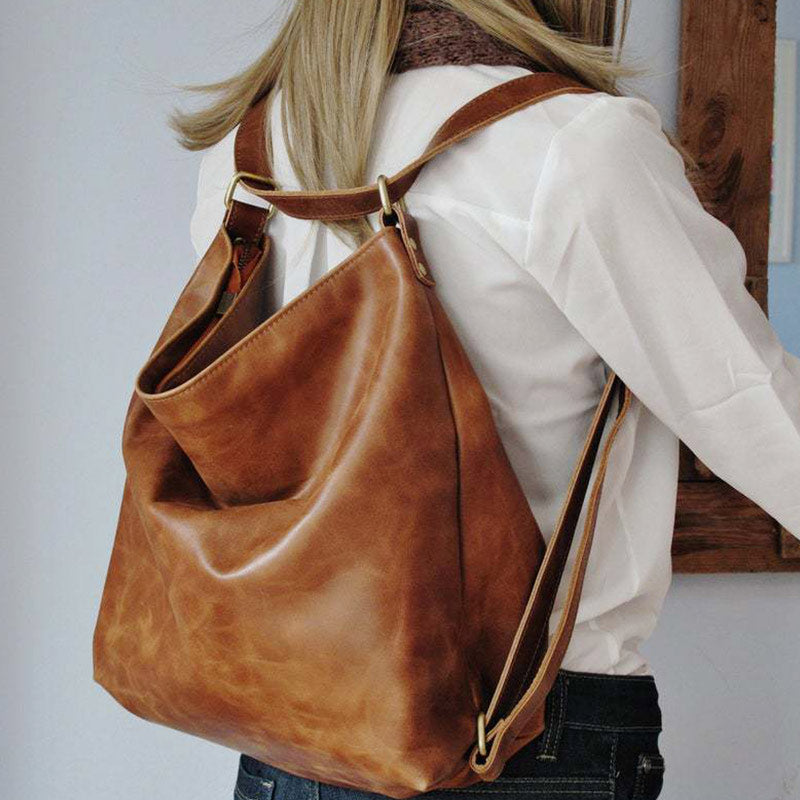 2-Wege-Verwendung Große Kapazität Vintage Rucksack Umhängetasche