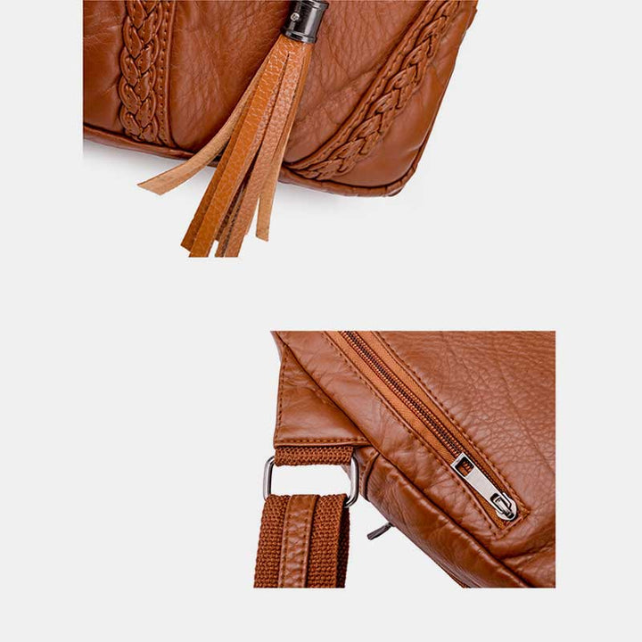 Vintage Schultertasche mit großem Fassungsvermögen