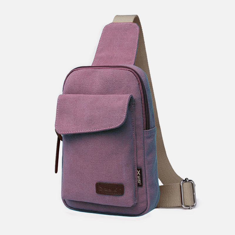 Sling Bag für Herren, multifunktionale Brusttasche aus Canvas für Outdoor-Sport und Freizeit