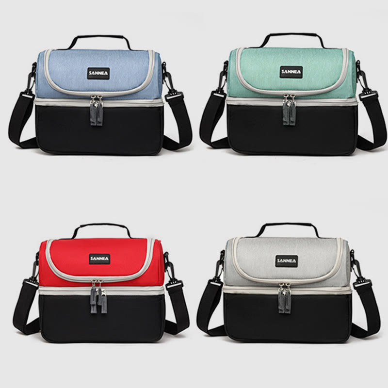 Kühltasche für Ausflüge, doppellagige Isolierung, Umhängetasche, Picknicktasche