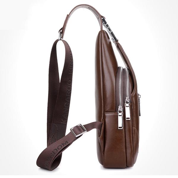 Diebstahlsichere Vintage-Schultertasche für Herren mit USB-Ladeanschluss