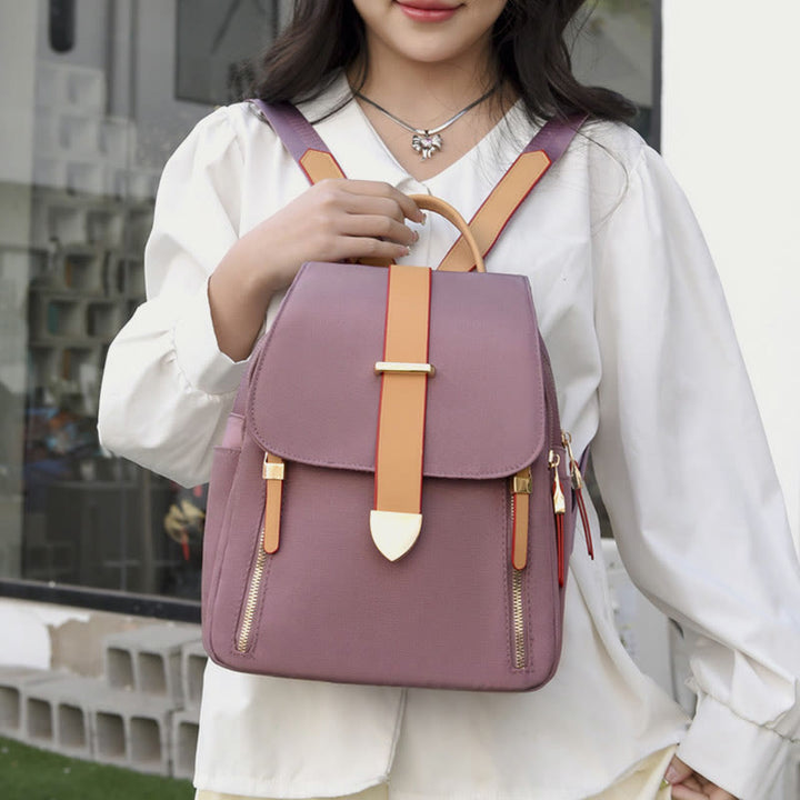 Nylon-Rucksack für Damen, einfarbig, Freizeittasche mit großer Kapazität