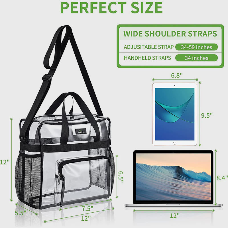 Große, wasserdichte, lässige, transparente Handtasche 