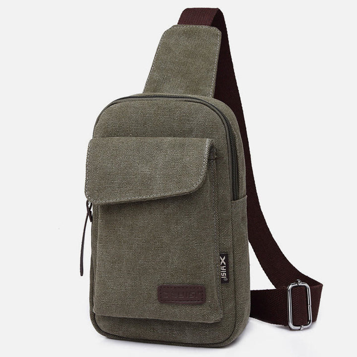 Sling Bag für Herren, multifunktionale Brusttasche aus Canvas für Outdoor-Sport und Freizeit
