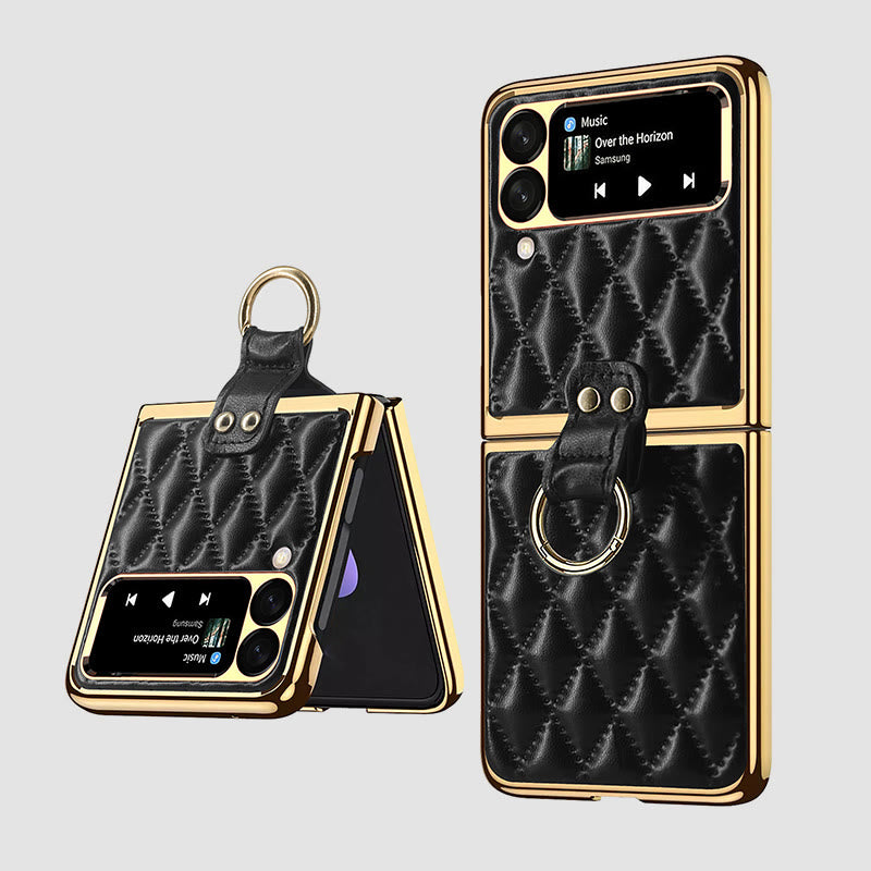 Handyhülle für Z Flip, faltbares Rhombic Style Ring Case