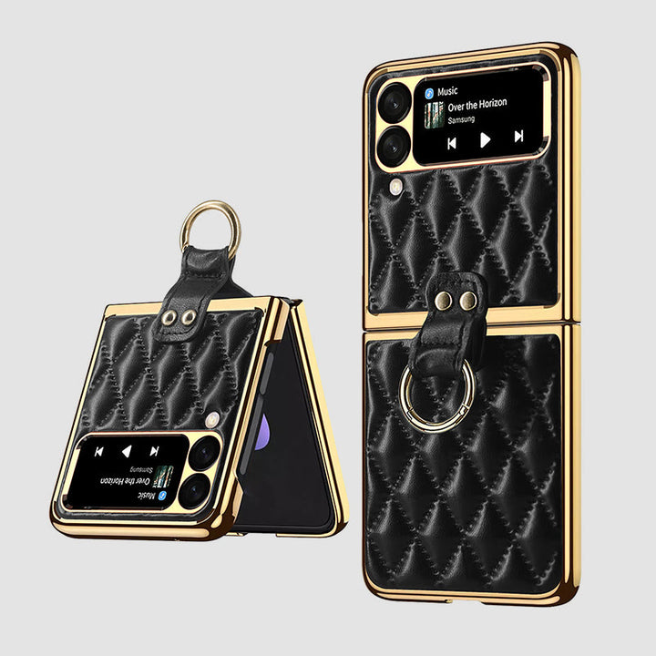 Handyhülle für Z Flip, faltbares Rhombic Style Ring Case