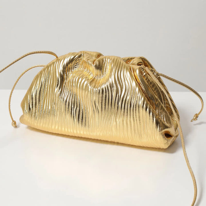 Dumpling Clutch Umhängetasche Cloud Sparkling Metallic Geldbörse für Damen