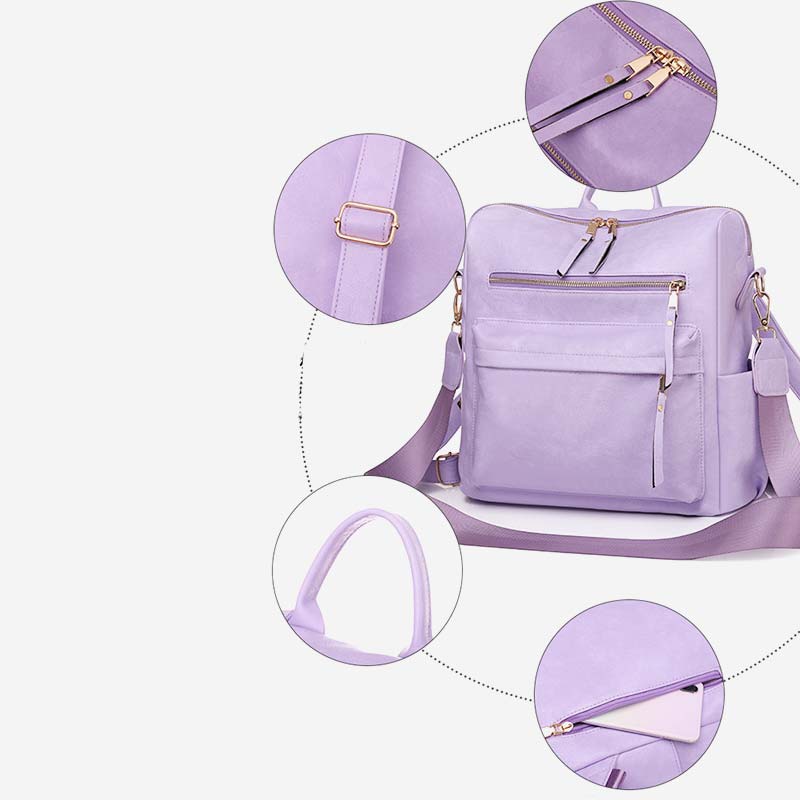 Eleganter Rucksack im College-Stil mit großem Fassungsvermögen und vielen Tragemöglichkeiten