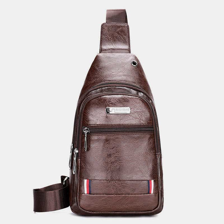 Leder-Umhängetasche für Herren, für Outdoor-Reisen, Brusttasche, Tagesrucksack