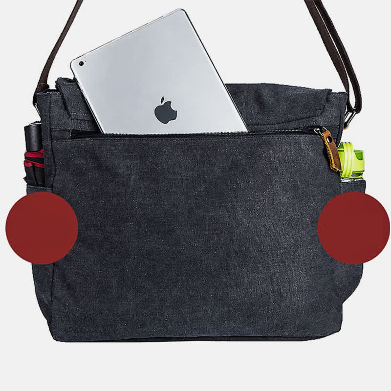 Herren Canvas Messenger Bag Retro Schulter Crossbody Rucksack Geldbörse