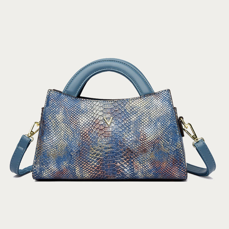 Top-Griff-Tasche für Damen Schlangenhaut-Maserungsform Elegante Umhängetasche