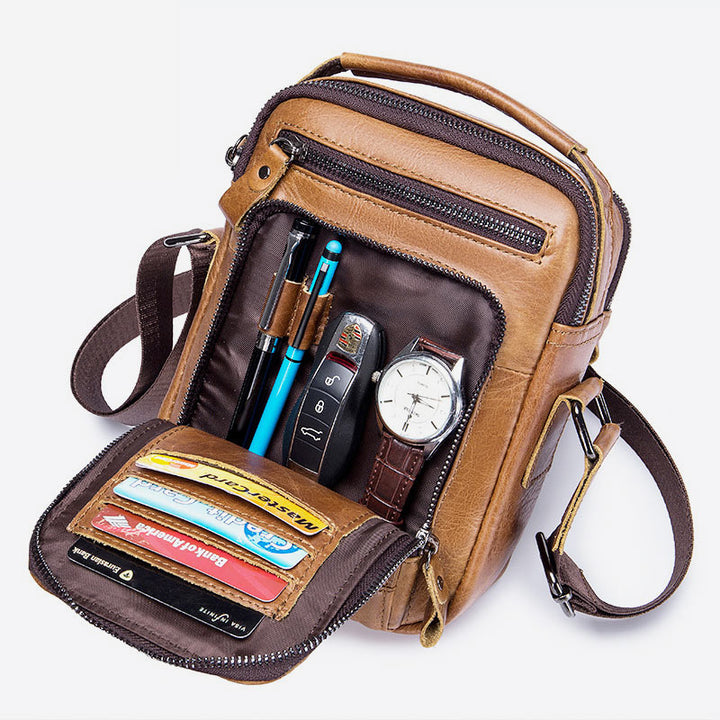 Hochwertige Retro-Business-Umhängetasche mit mehreren Taschen