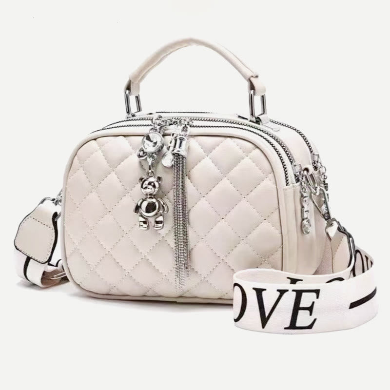 Tasche mit Griff oben für Damen, mehrlagige Umhängetasche mit großem Fassungsvermögen