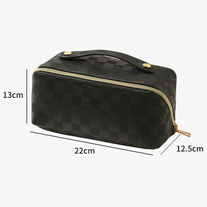 Kosmetiktasche für Damen, Reise, praktische Make-up-Tasche aus PU-Leder