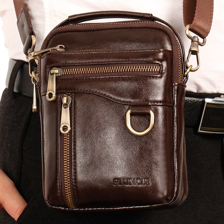 Multifunktionale Leder-Telefontasche, Hüfttasche, Umhängetasche