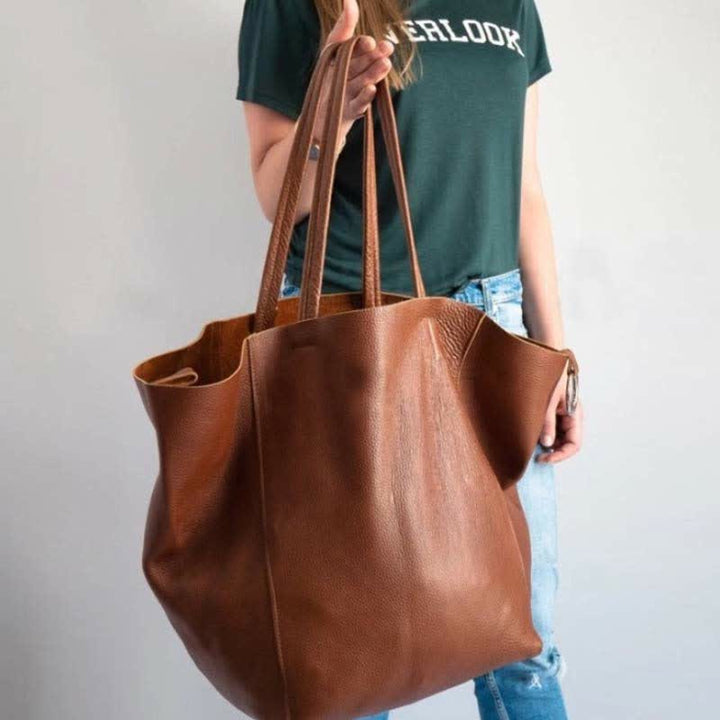 Große Kapazität weiche Leder Einkaufstasche Handtasche Shopper Geldbörse mit Beutel
