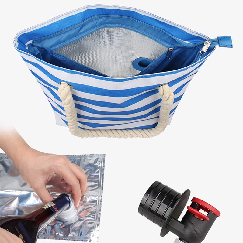 Große Strandtasche, Einkaufstasche, wasserdicht, großer Pool, mit Weinbehälter