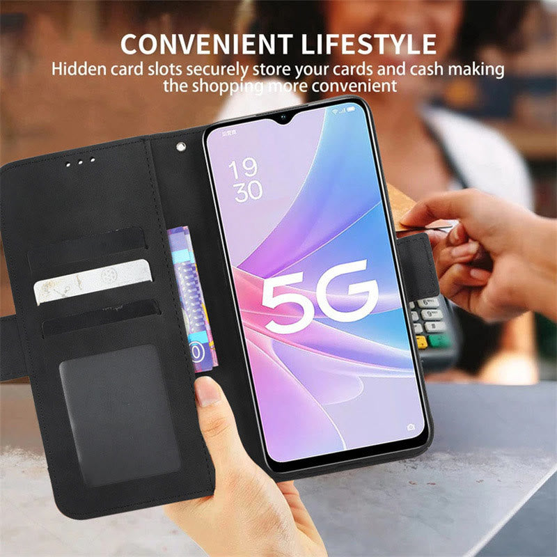 Huawei Mate 60 Clamshell-Telefonhülle aus Leder mit mehreren Kartenfächern