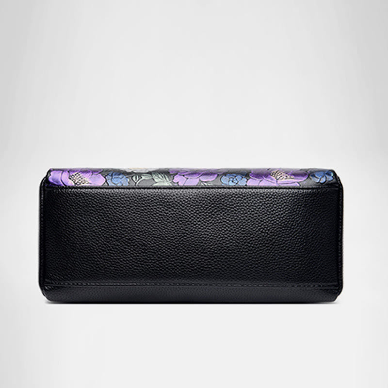 Umhängetasche mit Blumenmuster für Damen, Geldbörse mit Quaste und Libellen-Print