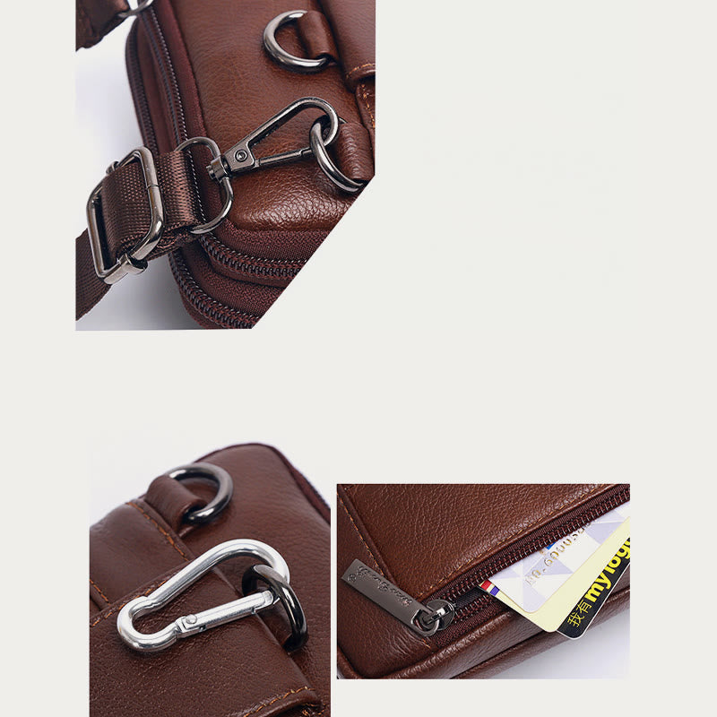 Kleine Umhängetasche für Herren, Business-Tasche aus echtem Leder, tragbar