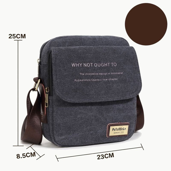 Verdickte Canvas-Tasche für Herren, bedeutende Umhängetasche mit dickem Riemen