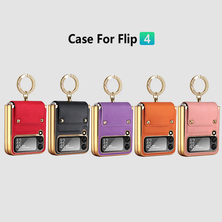 Handyhülle für Z Flip4 im Business-Stil, klappbare Ringhülle