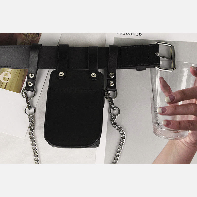 Punk-Gürteltasche für Damen mit ausgehöhlten Nieten