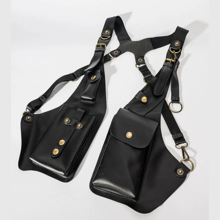 Vintage Leder versteckt Unterarm Gurt Brieftasche Tasche Schulter Holster Tasche