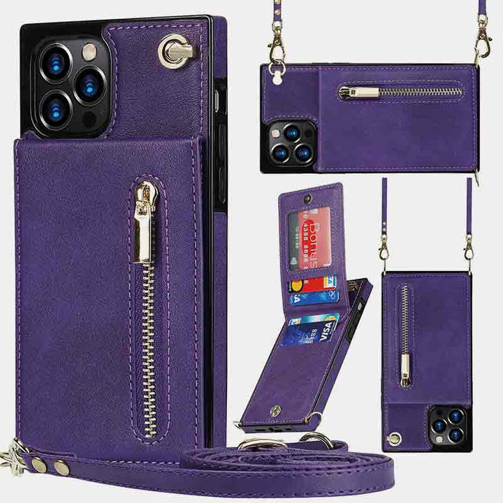 Funktionelle iPhone Samsung Handyhülle Mini Handytasche mit Kartenhalter