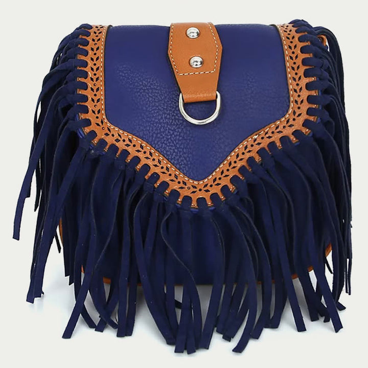 Bohemia Umhängetasche für Damen, Vintage, Quaste, Umhängetasche
