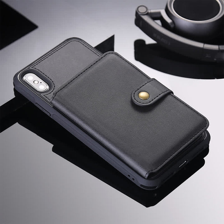 Leder-Brieftaschenhülle mit mehreren Steckplätzen für iPhone Samsung