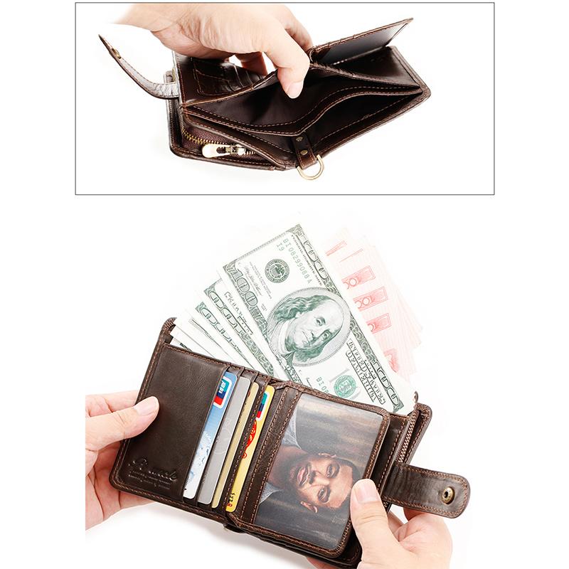 Kleine Lederbrieftasche mit RFID-Blockierung