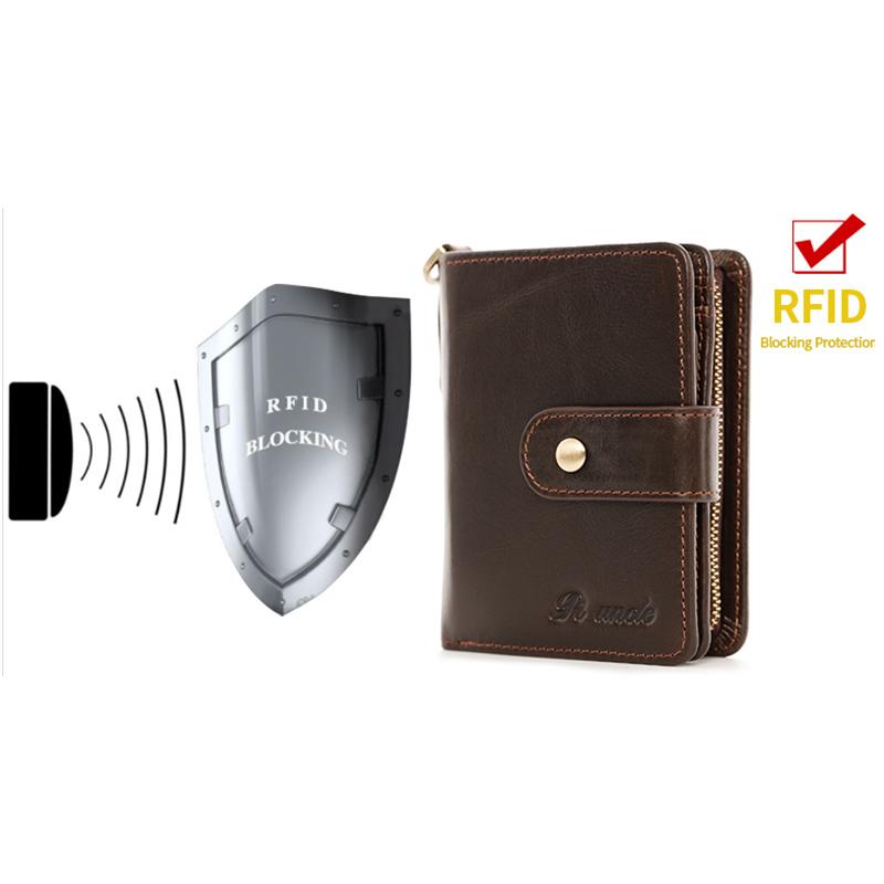 Kleine Lederbrieftasche mit RFID-Blockierung