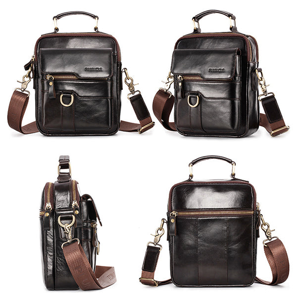 Umhängetasche aus echtem Leder, Vintage-Umhängetasche, Messenger-Handtasche für Herren