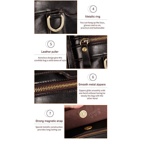 Umhängetasche aus echtem Leder, Vintage-Umhängetasche, Messenger-Handtasche für Herren