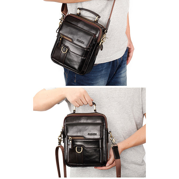 Umhängetasche aus echtem Leder, Vintage-Umhängetasche, Messenger-Handtasche für Herren