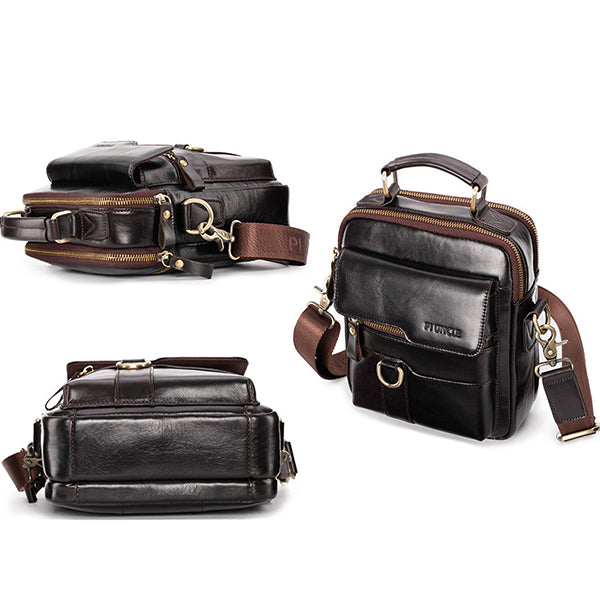 Umhängetasche aus echtem Leder, Vintage-Umhängetasche, Messenger-Handtasche für Herren