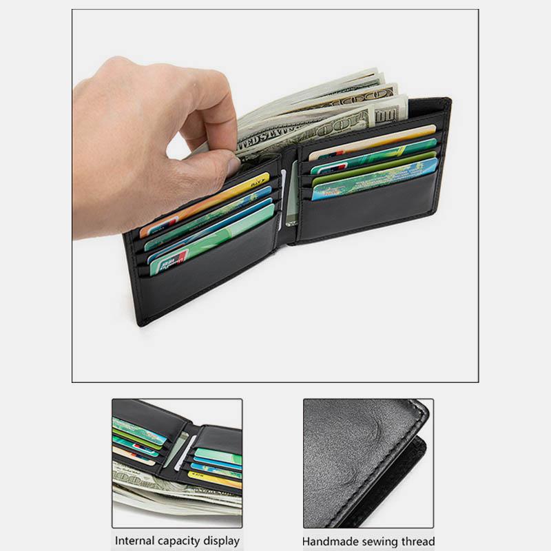 Weiches Echtleder-Portemonnaie mit RFID-Schutz und mehreren Steckplätzen