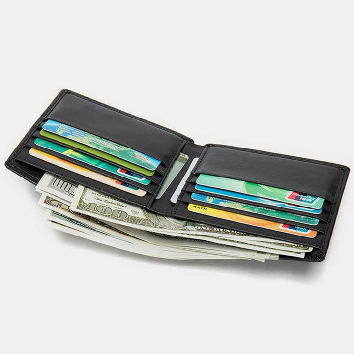 Weiches Echtleder-Portemonnaie mit RFID-Schutz und mehreren Steckplätzen