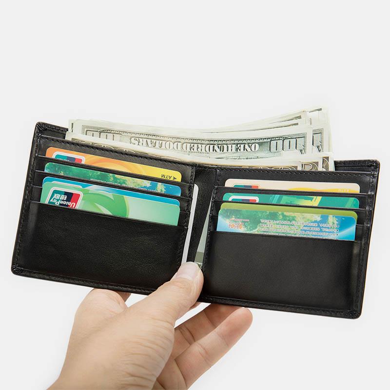 Weiches Echtleder-Portemonnaie mit RFID-Schutz und mehreren Steckplätzen